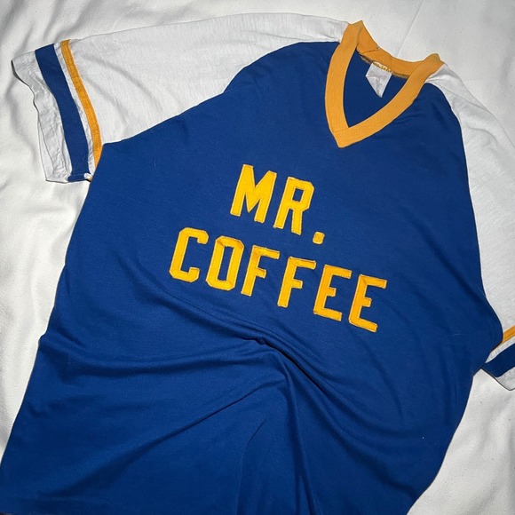Sport-T Other - VTG Mr Coffee Raglan T-Shirt Jersey XL Rice 45 Sport-T Stedman Blu 80s VNeck USA